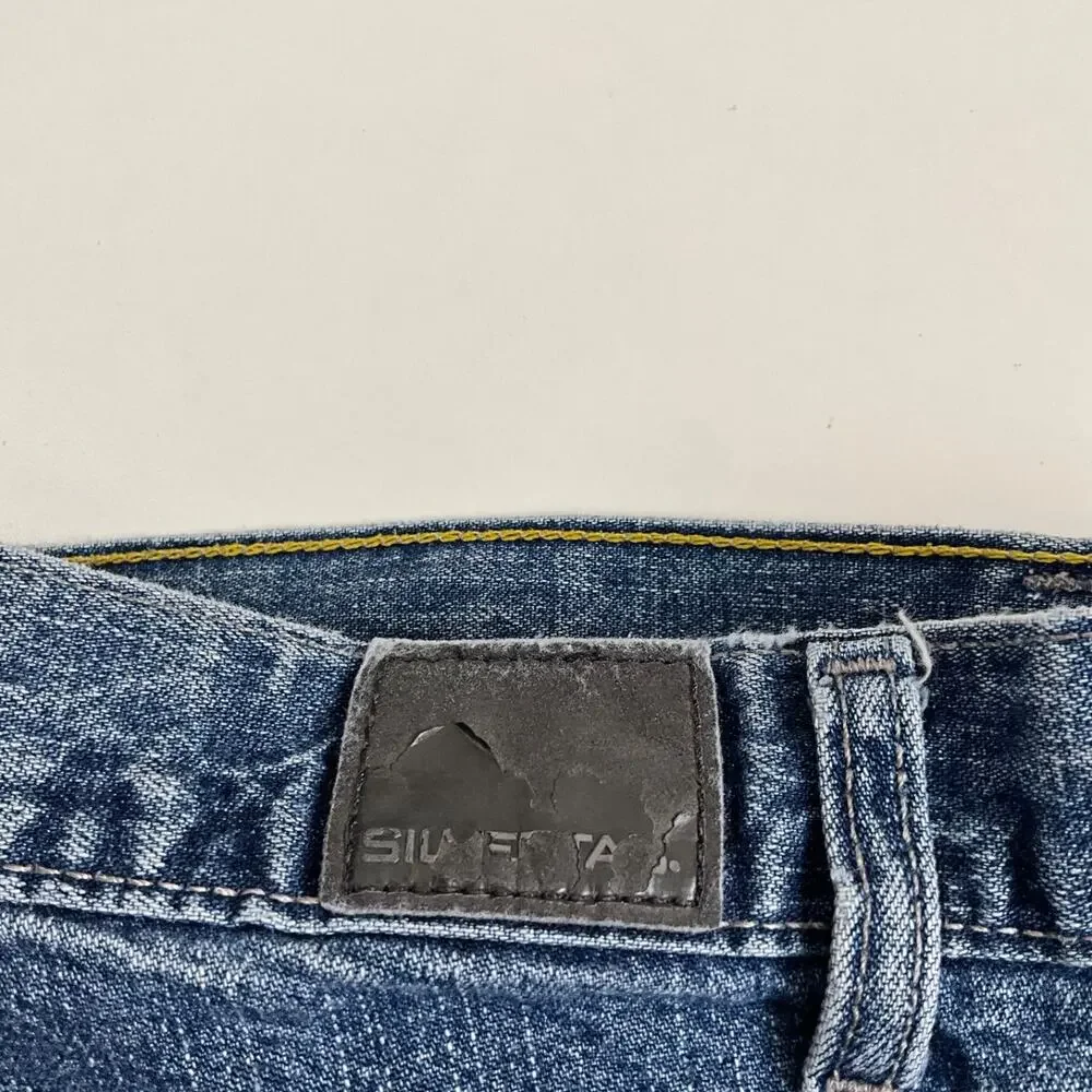 Levis Silvertab Y2K Loose Fit Blue Medium Wash Denim Jean Shorts Mens Sz 38
